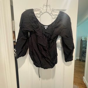 Tobi black wrap crop top. Size large. New with tags